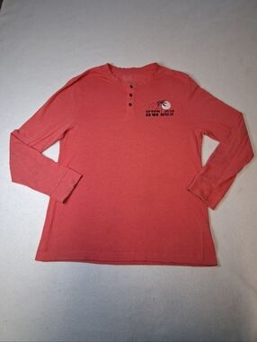 4/20$ Coral Hurley Long Sleeve Shirt with Small Chest Graphic